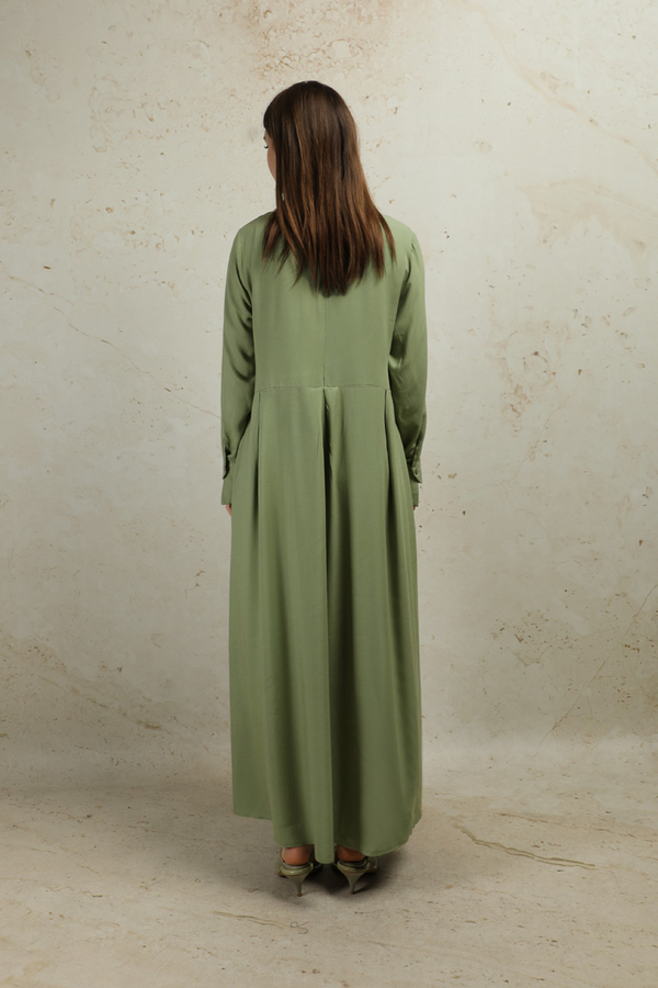 Asimetrik Büzgülü Elbise Mint - 7
