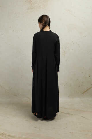 Asimetrik Büzgülü Elbise Siyah - 8
