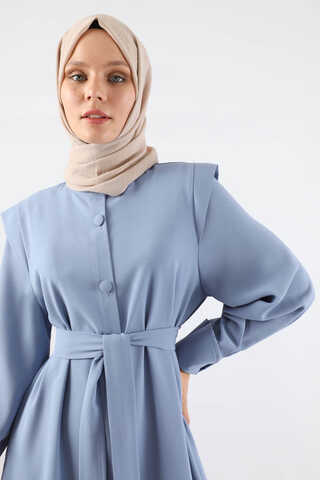 Asimetrik Detaylı Ferace Bebe Mavisi - 4