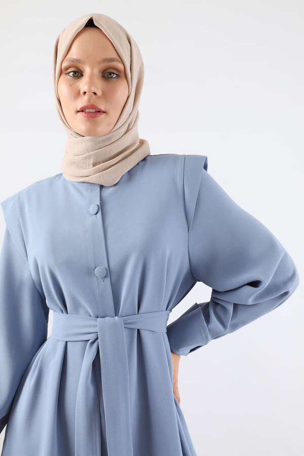 Asimetrik Detaylı Ferace Bebe Mavisi - 4