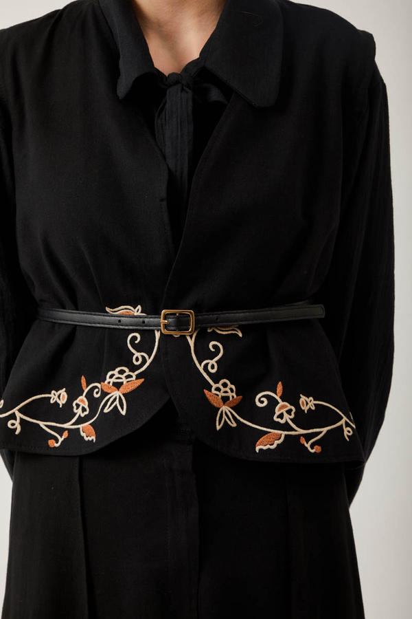 Asimetrik Etekli Yelek Takım Siyah - 6