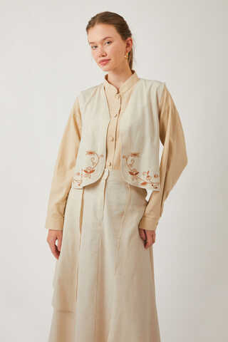 Asimetrik Etekli Yelek Takım Taş - 1