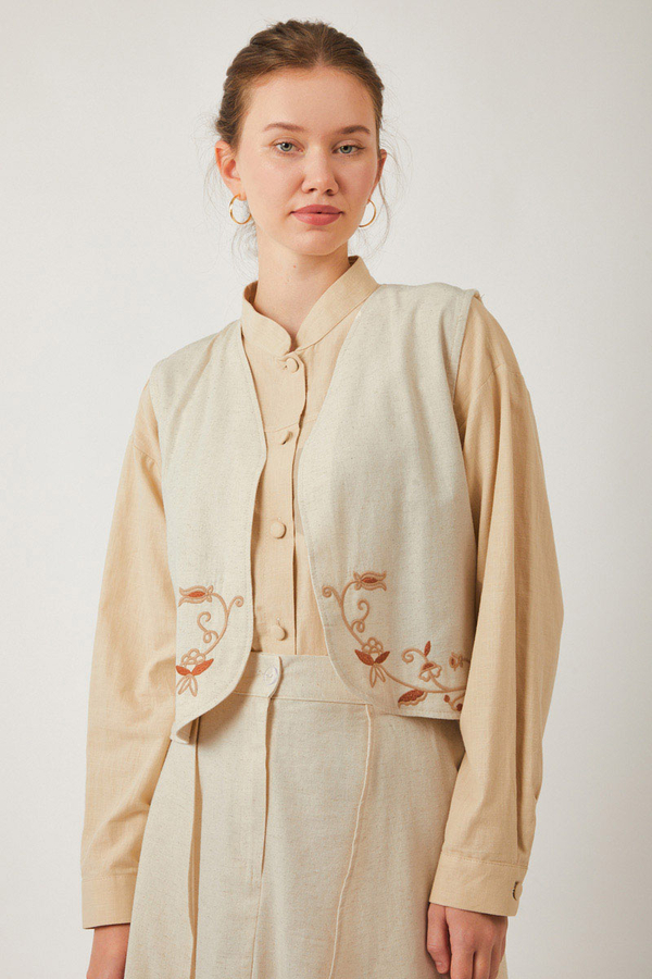 Asimetrik Etekli Yelek Takım Taş - 4