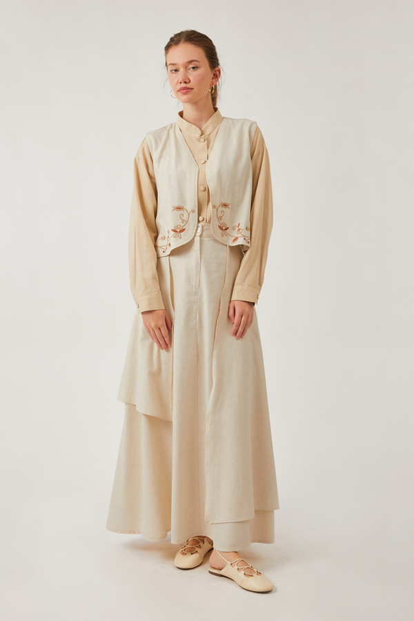 Asimetrik Etekli Yelek Takım Taş - 3