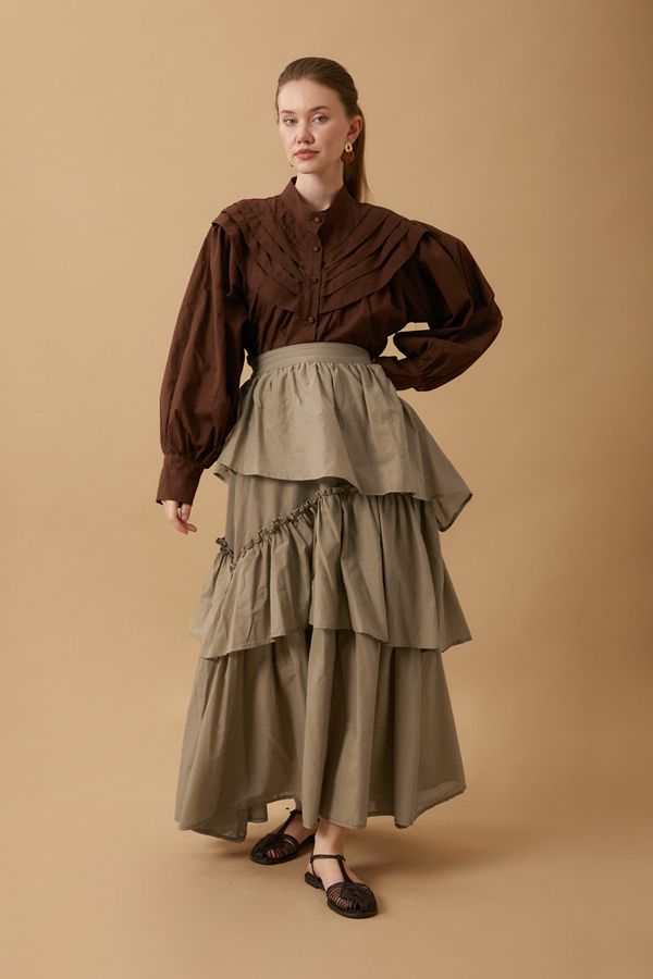 Asimetrik Fırfırlı Etek Taş - 14