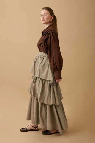 Asimetrik Fırfırlı Etek Taş - 17