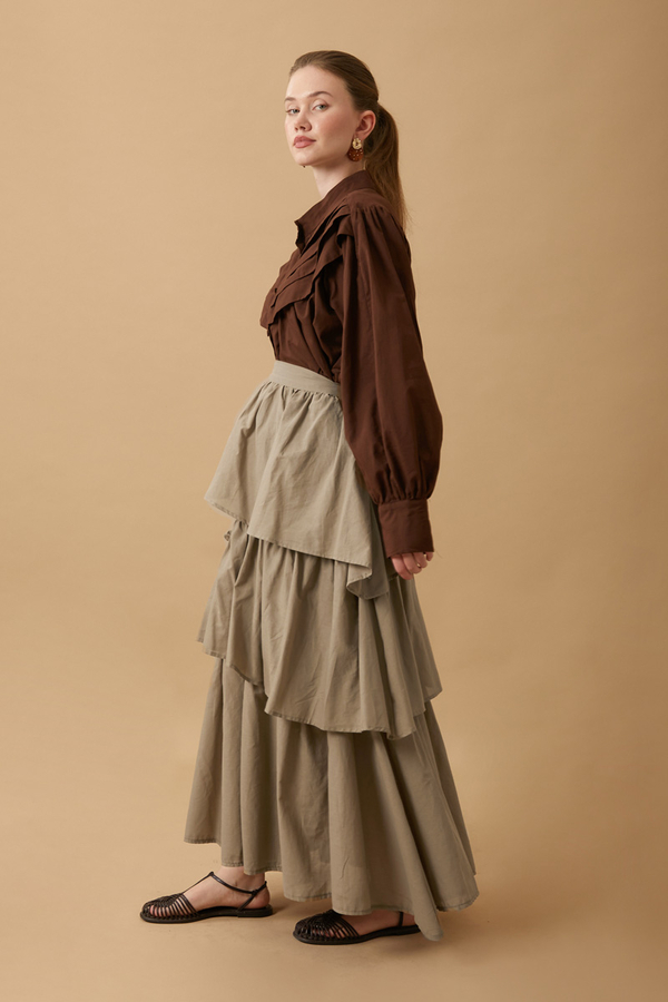 Asimetrik Fırfırlı Etek Taş - 17