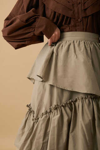 Asimetrik Fırfırlı Etek Taş - 16