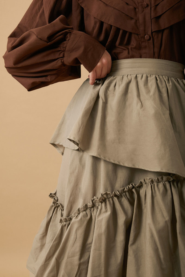 Asimetrik Fırfırlı Etek Taş - 16