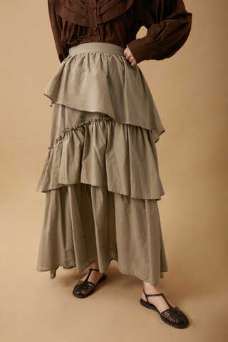 Asimetrik Fırfırlı Etek Taş - 15