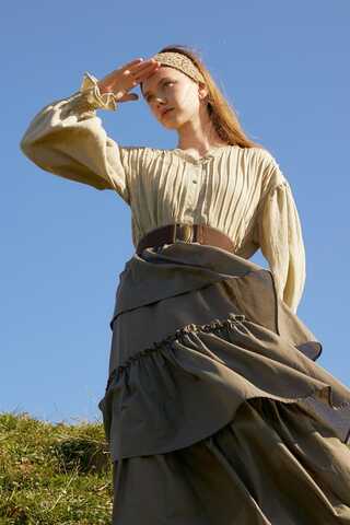 Asimetrik Fırfırlı Etek Taş - 5