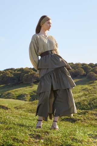 Asimetrik Fırfırlı Etek Taş - 2