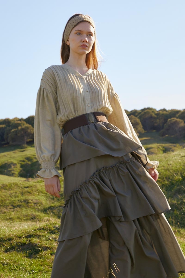 Asimetrik Fırfırlı Etek Taş - 9