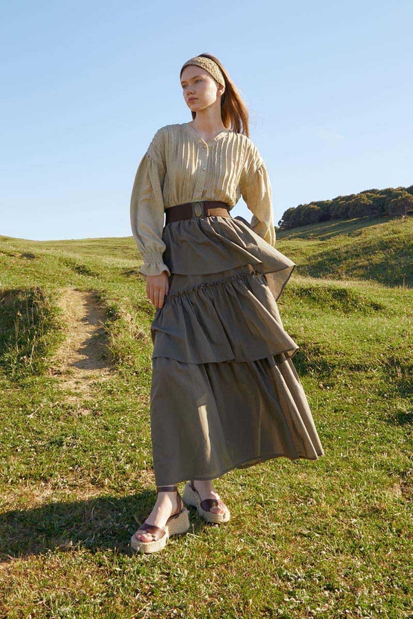 Asimetrik Fırfırlı Etek Taş - 4