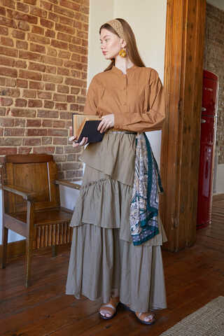 Asimetrik Fırfırlı Etek Taş - 10