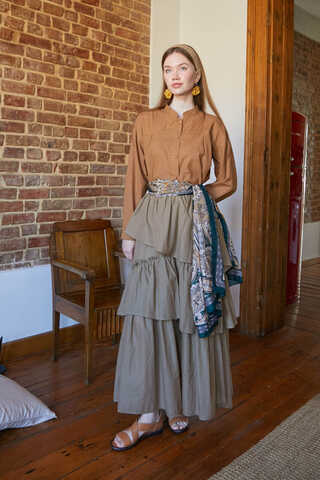 Asimetrik Fırfırlı Etek Taş - 11