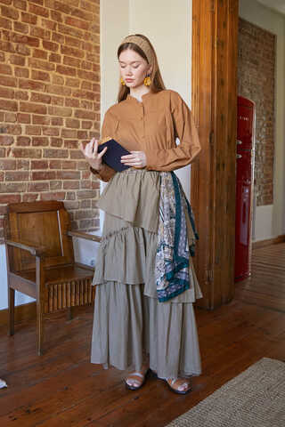 Asimetrik Fırfırlı Etek Taş - 13