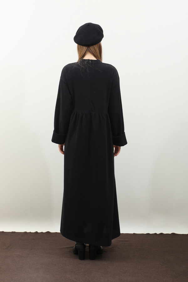 Asimetrik Fitilli Elbise Siyah - 15