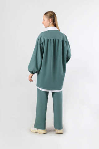 Asimetrik Gömlekli Tunik Takım Mint - 6