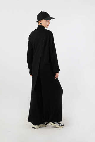 Asimetrik Triko Takım Siyah - 6