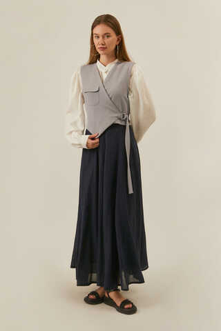 Asimetrik Yelek Gri - 6