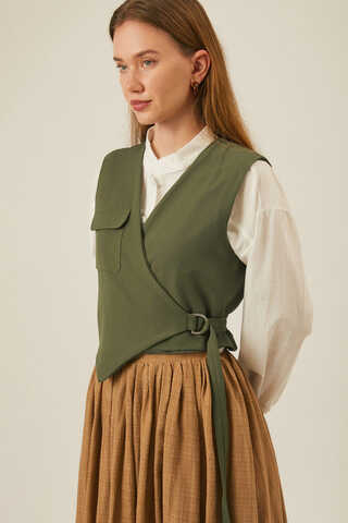 Asimetrik Yelek Haki - 5