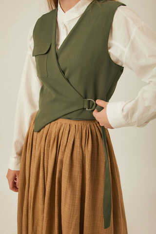 Asimetrik Yelek Haki - 6