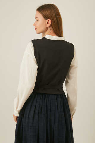 Asimetrik Yelek Siyah - 8