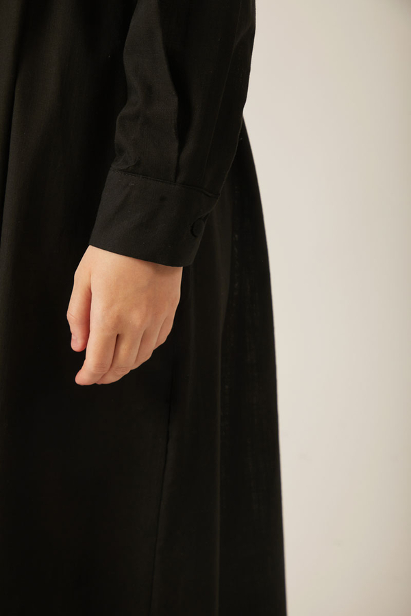 Asymmetric Buttoned Dress Black - 21