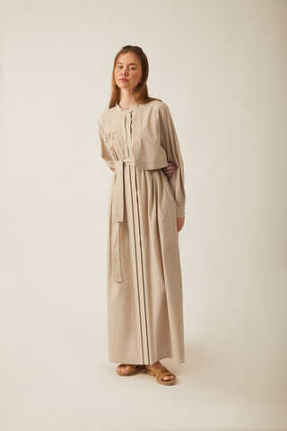 Asymmetric Buttoned Dress Stone - 20