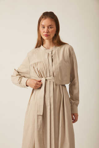 Asymmetric Buttoned Dress Stone - 17