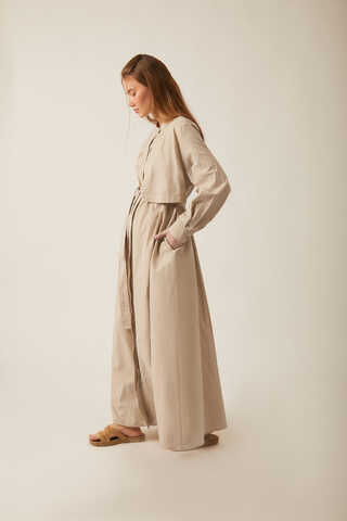 Asymmetric Buttoned Dress Stone - 18