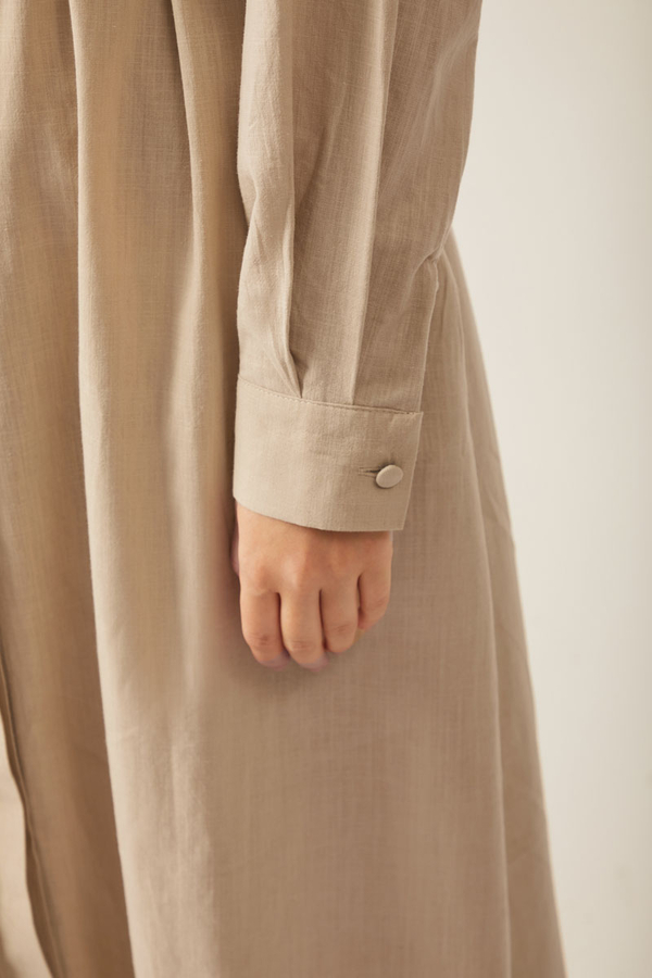 Asymmetric Buttoned Dress Stone - 22