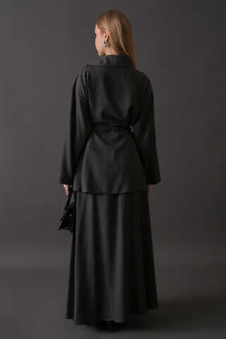 Asymmetric Collar Shirt Anthracite - 12