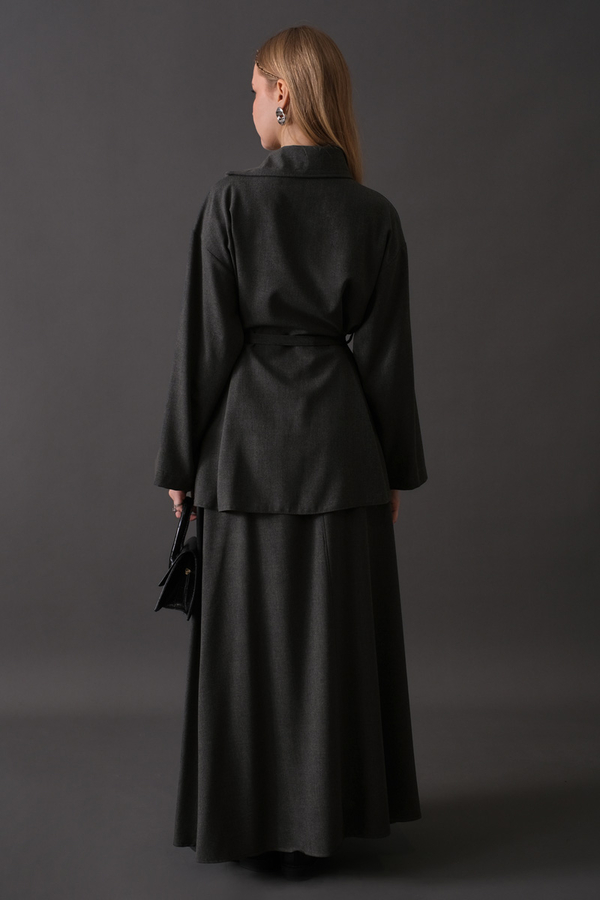 Asymmetric Collar Shirt Anthracite - 12