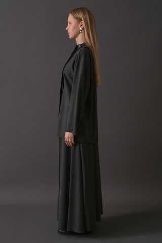 Asymmetric Collar Shirt Anthracite - 10