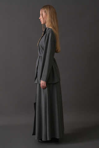 Asymmetric Collar Shirt Grey - 6