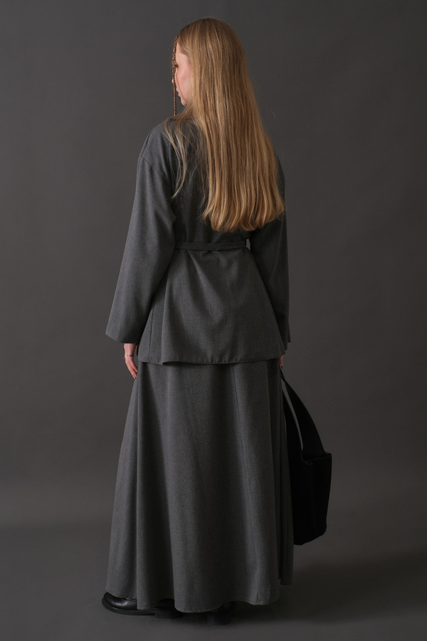 Asymmetric Collar Shirt Grey - 12