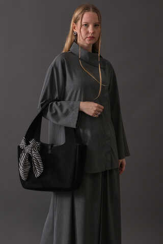 Asymmetric Collar Shirt Grey - 8