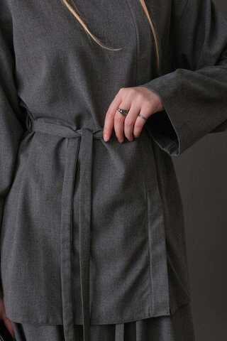 Asymmetric Collar Shirt Grey - 11