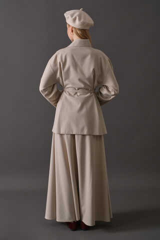 Asymmetric Collar Shirt Stone - 12