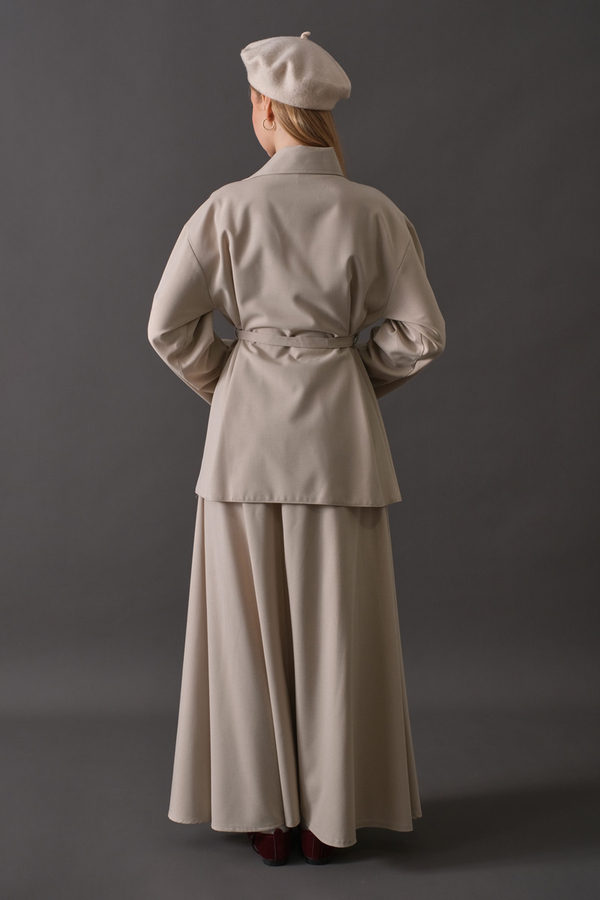 Asymmetric Collar Shirt Stone - 12