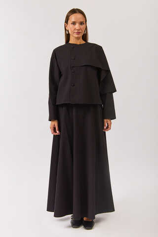 Asymmetric Panel Shirt Black - 2