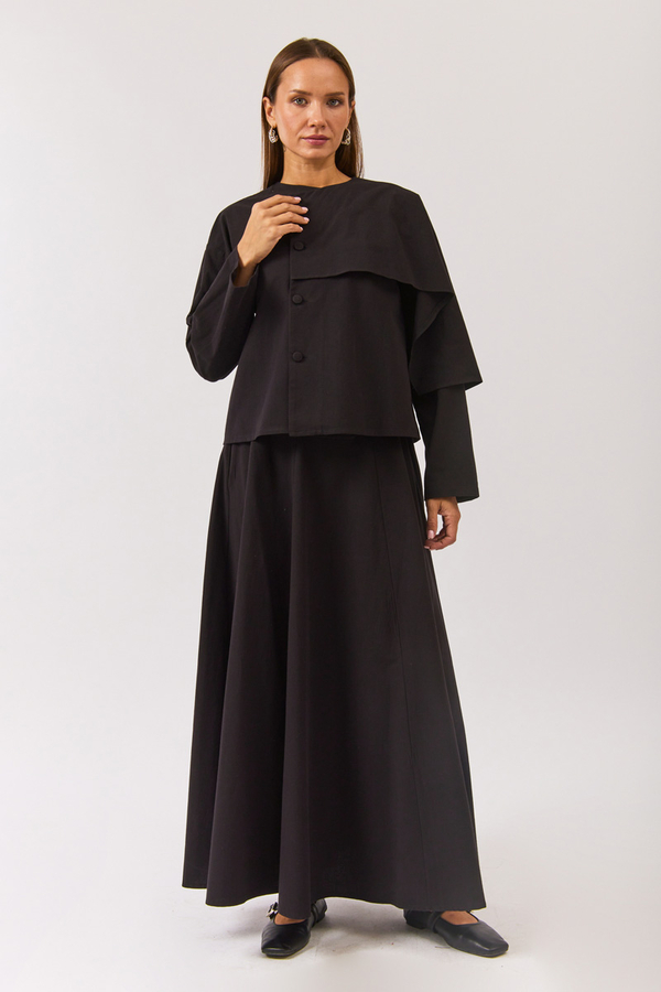 Asymmetric Panel Shirt Black - 3