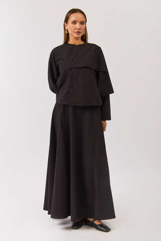 Asymmetric Panel Shirt Black - 4