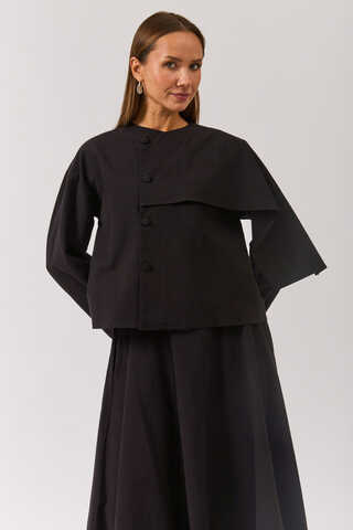 Asymmetric Panel Shirt Black - 5