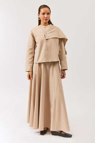 Asymmetric Panel Shirt Stone - 3