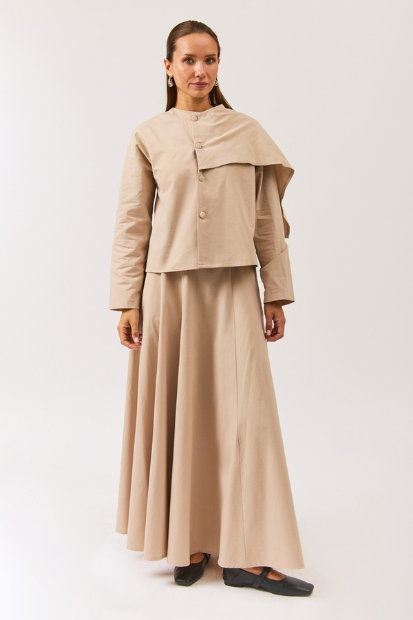 Asymmetric Panel Shirt Stone - 3