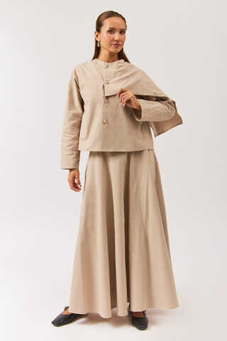 Asymmetric Panel Shirt Stone - 4