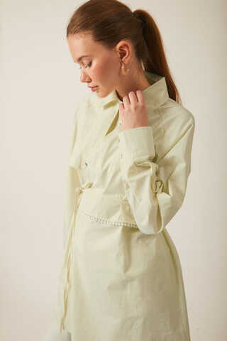 Asymmetric Poplin Shirt Butter Yellow - 3